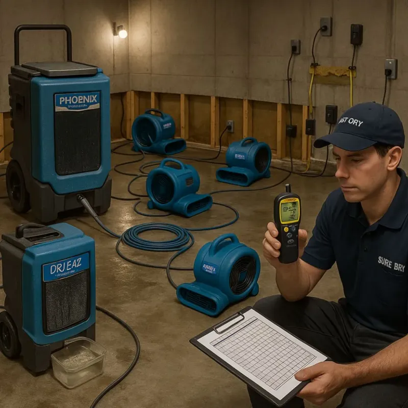 Structural Drying and Dehumidification process in Coal Valley, IL
